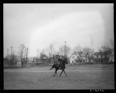 Georgetown College; woman on horseback