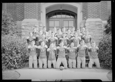 Garth High School; High Football Team; exterior; group                             portrait