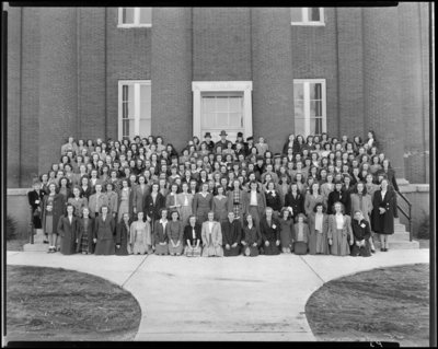 G.A. Groups; Georgetown College; exterior; group                             portrait