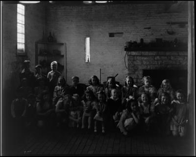 Bobby Jean Beagle; birthday party, age 6; Castlewood Barn;                             interior; group portrait