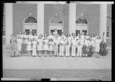 Orchestras; Lexington Junior High School (350 North Limestone and                             4th, Fourth) & Morton Junior High School (120 Walnut Street);                             exterior; group portrait of both choirs on stage