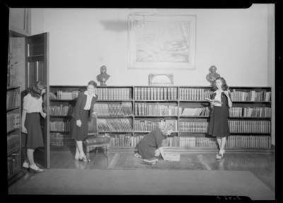 Cardome Academy; Georgetown; group of girls in the                             library