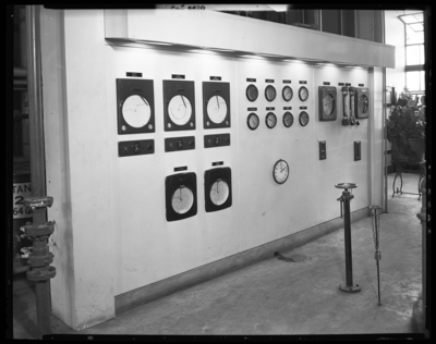 James E. Pepper Company (bourbon whiskey distillery); Old                             Frankfort Pike; interior; manufacturing process control                             panel