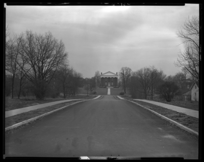 Georgetown College; Memorial Drive; view looking down road                             towards campus