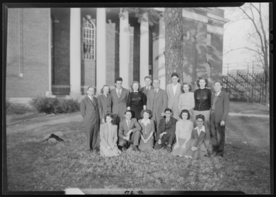 Georgetown College; Owen County Club; exterior; group                             portrait