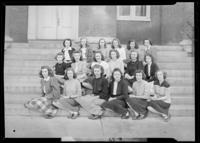Georgetown College; Y.W.A (Young Women's Association);                             exterior; group portrait