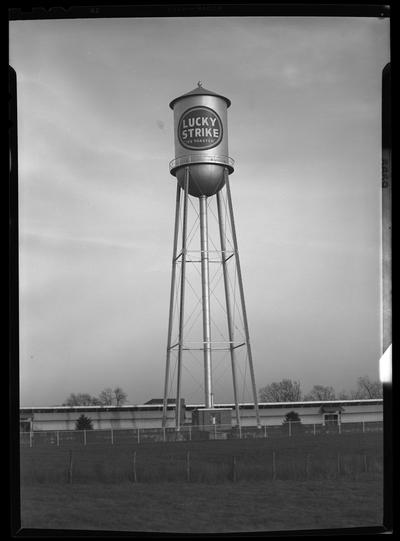 General Outdoor Advertising; Lucky Strike Tobacco (RA Patterson                             Company) cigarette ad on water tower (Price Road)