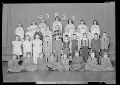 St. Catherine's Academy (Sisters of Charity of Nazareth),                             240 North Limestone; play; children; group portrait