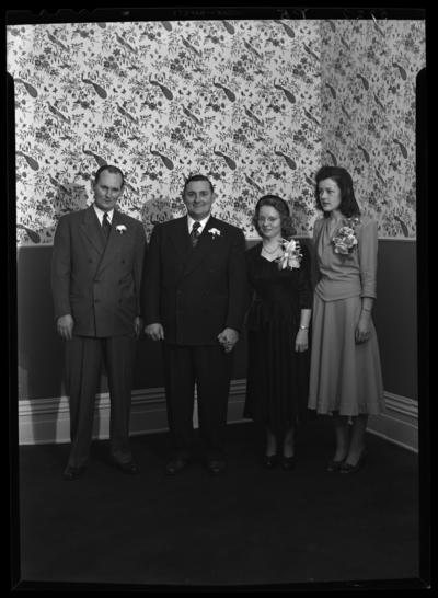 Joseph Walle; wedding; Phoenix Hotel; interior; group                             portrait