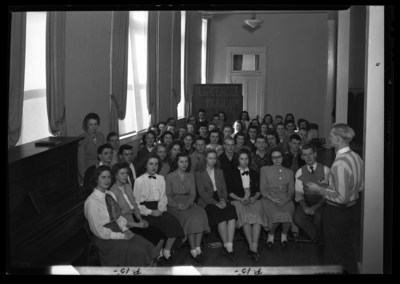 Georgetown College; French club; interior; group                             portrait