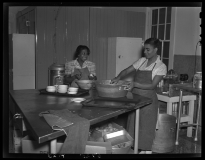 Georgetown College; kitchen; interior; staff members                             working