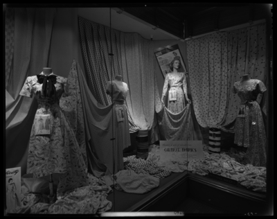 Mitchell, Baker & Smith Company, department store;                             230-232 West Main; Gilbrae Fabrics display