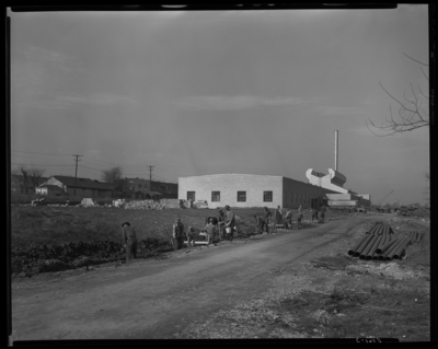General Electric Plant (765 West Short?); exterior of building;                             men working