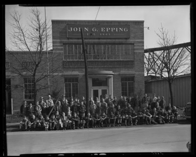 John G. Epping Bottling Works, 264 Walton Avenue; group of                             employees gathered at front exterior of building