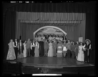 St. Catherine's Academy (Sisters of Charity of Nazareth),                             240 North Limestone; play; group on stage; group portrait