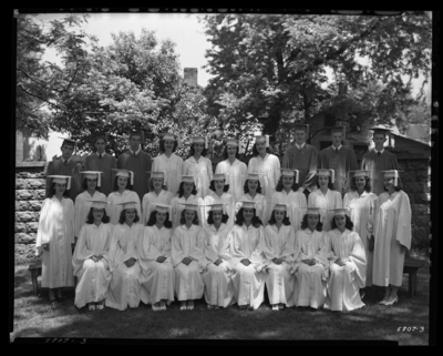 St. Catherine's Academy (Sisters of Charity of Nazareth),                             240 North Limestone; exterior; graduation; group portrait