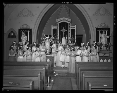 St. Joseph's Hospital, 544 West Second (2nd) Street; May Day                             Celebration; chapel ; interior; crowning of Virgin Mary                             Statue