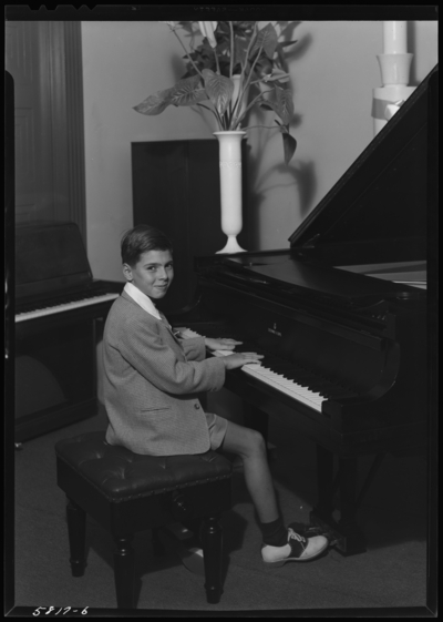 Shackleton’s Music Store Inc. First Anniversary; Lee Luvisi                             “Sensational Boy Pianist”; boy playing piano