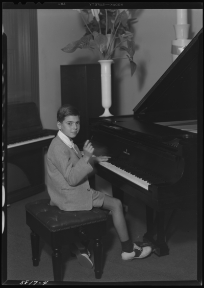 Shackleton’s Music Store Inc. First Anniversary; Lee Luvisi                             “Sensational Boy Pianist”; boy playing piano