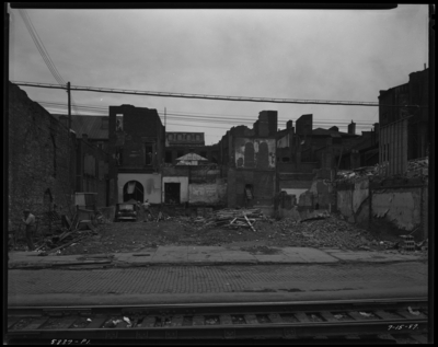 Woolworth; View of West Main; lot under construction (building                             torn down)