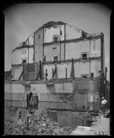 F. W. Woolworth, wall of building being torn down