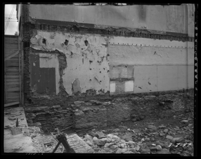 F. W. Woolworth, wall of building being torn down