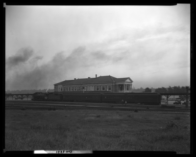Kentucky Railway System; Q. & C. Train outside of                             station