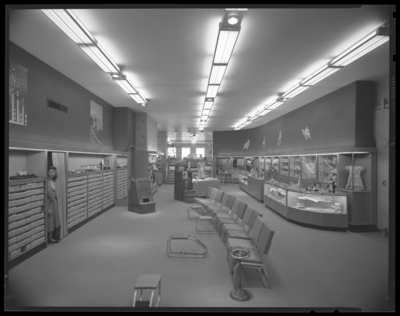 J.D. Purcell Company; 320-326 West Main; (clothing dealer)                             interior; children's clothing department; display of G.E. (General                             Electric) lights