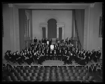 Concert Band; University of Kentucky; Memorial Hall; interior;                             group portrait