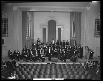 Symphony Orchestra; University of Kentucky; Memorial Hall;                             interior; group portrait