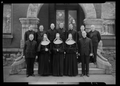 Latin High; 436 West 2nd (second)?; exterior; group portrait;                             photographs requested by Father Haney