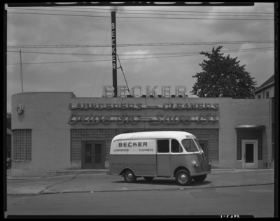 International Harvester Company; Becker Laundry & Dry                             Cleaning Company, 391 South Limestone, 403 North Broadway, 212 South                             Limestone; exterior; dry cleaning delivery truck parked in front of                             business