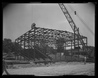 Field House, Euclid Avenue; University of Kentucky; building                             under construction (steel work); Midland Structural Steel Company                             (Cicero, Illinois); Allied Structural Steel Companies