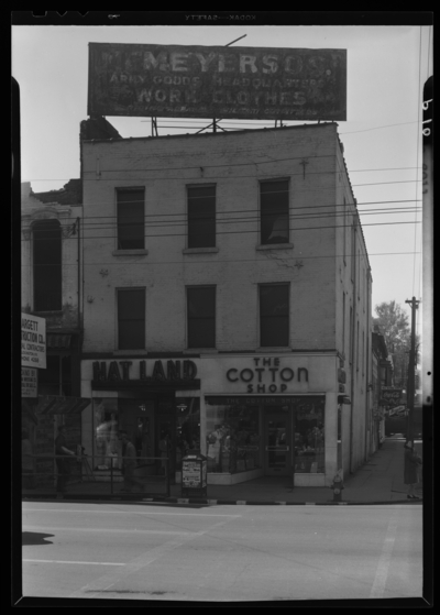F. W. Woolworth building; The Cotton Shop and Hat Land (278 West                             Main); exterior