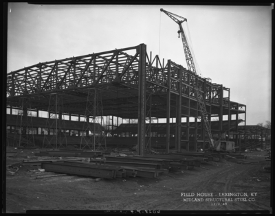 Field House; University of Kentucky; building; exterior; building                             under construction; photographs requested by Midland Structural Steel                             Companies