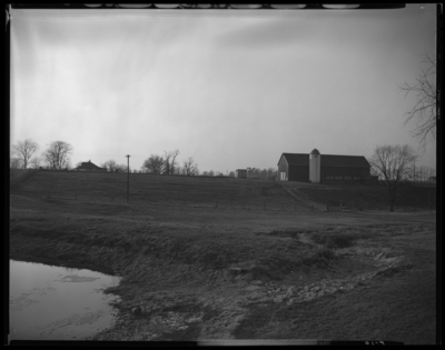 Methodist Home (Versailles, Kentucky); exterior; barn and                             fields