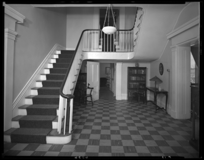 Methodist Home (Versailles, Kentucky); interior; foyer and                             staircase