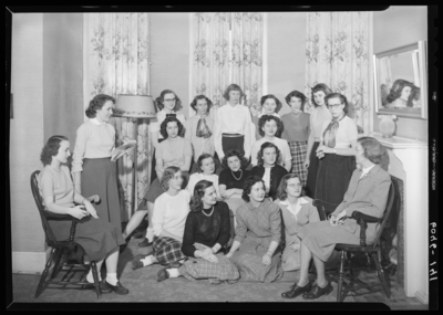 Belle of the Blue; Georgetown College; interior; group                             portrait