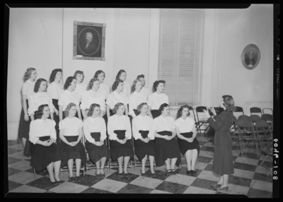 Belle of the Blue; Georgetown College; interior; group of women;                             group portrait