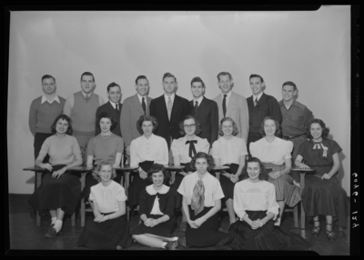 Belle of the Blue; Georgetown College; interior; group                             portrait