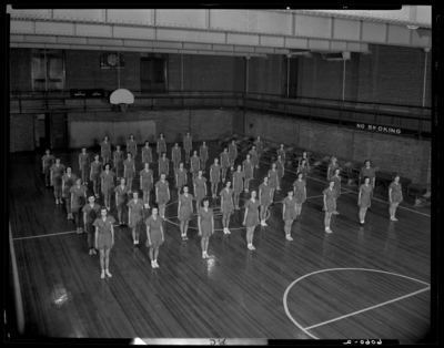 Garth High School (Georgetown, Kentucky); gymnasium (gym); women                             in formation on court