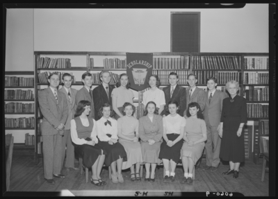 Garth High School (Georgetown, Kentucky); National Honor Society;                             library; interior; group portrait