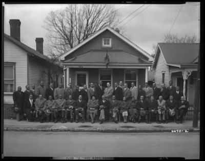 Mammoth Life Insurance Company, 149 Deweese; exterior; group                             portrait of a large gathering of African-Americans
