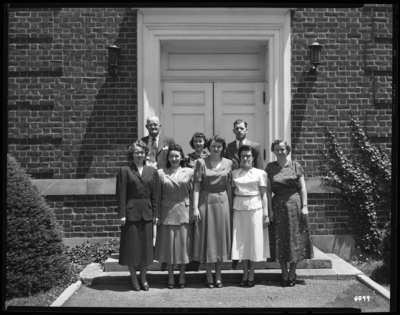 Kentucky Department of Mines & Minerals, 120 Graham;                             exterior; office employees, group portrait