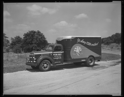 Webb Brothers (beer distributors), 260 East Vine; truck with side                             advertisement for Fehr's Beer