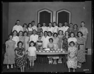Mrs. Henry Cox; birthday party at Castlewood Park; group of                             children; group portrait