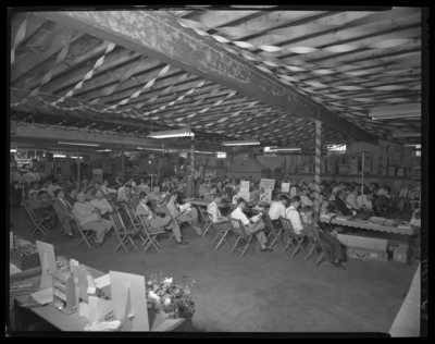 Radio Equipment Company, 377 East Main; interior; presentation;                             large group seated