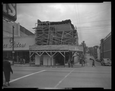 The Cotton Shop (clothing retailer), 278 West Main; exterior;                             building under construction