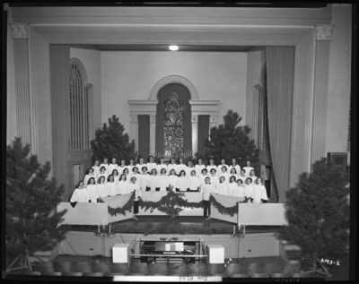 Choristers; University of Kentucky; Christmas Program; Memorial                             Hall; interior; group portrait