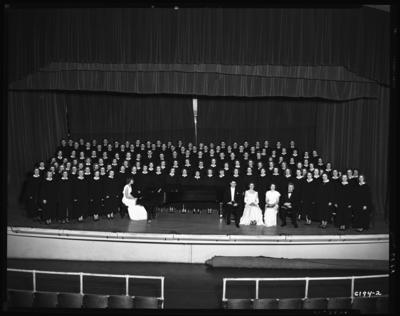 Choir; Georgetown College; Henry Clay Auditorium; interior; group                             portrait